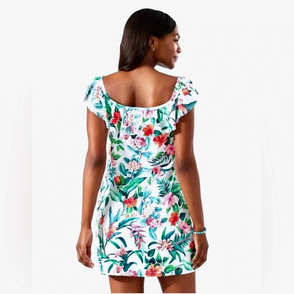 NWOT TOMMY BAHAMA Tropi Calling Off the Shoulder White Cover-up Dress Size M